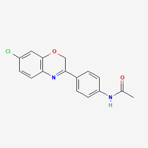 molecular formula C16H13ClN2O2 B610391 N-[4-(7-氯-2H-1,4-苯并噁嗪-3-基)苯基]乙酰胺 CAS No. 1798331-92-6