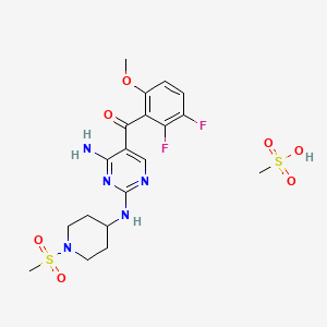 molecular formula C19H25F2N5O7S2 B610395 R-547 mesylate CAS No. 869369-26-6