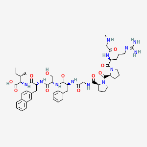 molecular formula C52H72N12O11 B610396 L-Isoleucine, N-methylglycyl-L-arginyl-L-prolyl-L-prolylglycyl-L-phenylalanyl-L-seryl-3-(2-naphthalenyl)-D-alanyl- CAS No. 185052-15-7