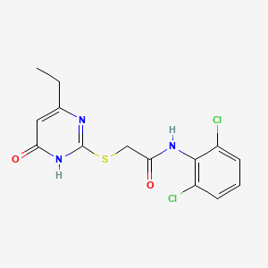 molecular formula C14H13Cl2N3O2S B6104087 N-(2,6-dichlorophenyl)-2-[(4-ethyl-6-oxo-1,6-dihydro-2-pyrimidinyl)thio]acetamide 