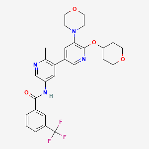 molecular formula C28H29F3N4O4 B610410 N-[6-methyl-5-[5-morpholin-4-yl-6-(oxan-4-yloxy)pyridin-3-yl]pyridin-3-yl]-3-(trifluoromethyl)benzamide CAS No. 1628838-42-5