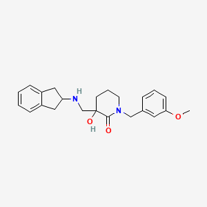 molecular formula C23H28N2O3 B6104114 3-[(2,3-dihydro-1H-inden-2-ylamino)methyl]-3-hydroxy-1-(3-methoxybenzyl)-2-piperidinone 