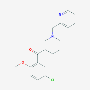 molecular formula C19H21ClN2O2 B6104149 (5-chloro-2-methoxyphenyl)[1-(2-pyridinylmethyl)-3-piperidinyl]methanone 