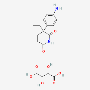 molecular formula C17H22N2O8 B610415 3-(4-Aminophenyl)-3-ethylpiperidine-2,6-dione;2,3-dihydroxybutanedioic acid CAS No. 57344-88-4
