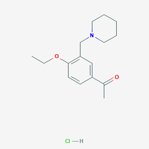 molecular formula C16H24ClNO2 B6104192 1-[4-Ethoxy-3-(piperidin-1-ylmethyl)phenyl]ethanone;hydrochloride 