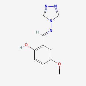 molecular formula C10H10N4O2 B6104211 4-methoxy-2-[(E)-1,2,4-triazol-4-yliminomethyl]phenol 