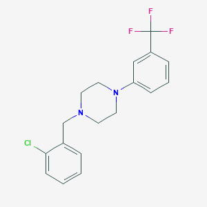 molecular formula C18H18ClF3N2 B6104266 1-(2-chlorobenzyl)-4-[3-(trifluoromethyl)phenyl]piperazine 