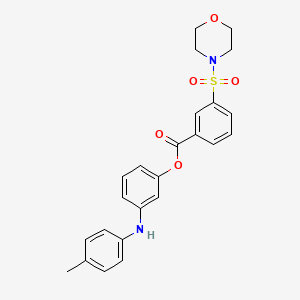 molecular formula C24H24N2O5S B6104278 3-[(4-methylphenyl)amino]phenyl 3-(4-morpholinylsulfonyl)benzoate 