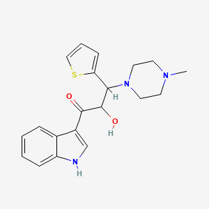 molecular formula C20H23N3O2S B6104293 2-hydroxy-1-(1H-indol-3-yl)-3-(4-methylpiperazin-1-yl)-3-thiophen-2-ylpropan-1-one 