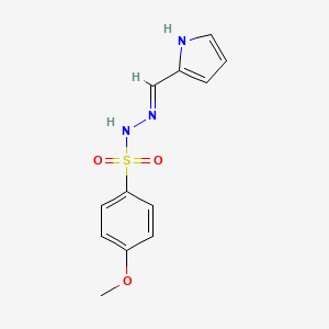 molecular formula C12H13N3O3S B6104350 4-methoxy-N'-(1H-pyrrol-2-ylmethylene)benzenesulfonohydrazide 