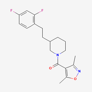 molecular formula C19H22F2N2O2 B6104386 3-[2-(2,4-difluorophenyl)ethyl]-1-[(3,5-dimethyl-4-isoxazolyl)carbonyl]piperidine 