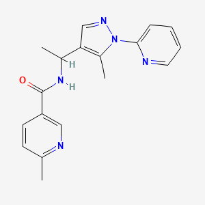 molecular formula C18H19N5O B6104472 6-methyl-N-[1-(5-methyl-1-pyridin-2-ylpyrazol-4-yl)ethyl]pyridine-3-carboxamide 