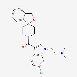 molecular formula C25H28ClN3O2 B610457 (6-Chloro-1-(2-(dimethylamino)ethyl)indol-3-yl)-spiro(1H-isobenzofuran-3,4'-piperidine)-1'-yl-methanone CAS No. 920022-47-5