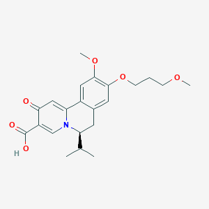 molecular formula C22H27NO6 B610459 (S)-6-Isopropyl-10-methoxy-9-(3-methoxypropoxy)-2-oxo-6,7-dihydro-2h-pyrido[2,1-a]isoquinoline-3-carboxylic acid CAS No. 2072057-17-9
