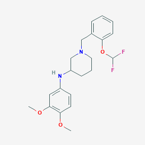 molecular formula C21H26F2N2O3 B6104677 1-[[2-(difluoromethoxy)phenyl]methyl]-N-(3,4-dimethoxyphenyl)piperidin-3-amine 