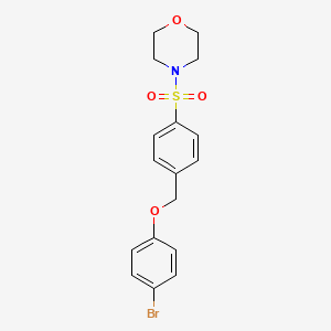 molecular formula C17H18BrNO4S B6104692 4-[4-[(4-bromophenoxy)methyl]phenyl]sulfonylmorpholine 