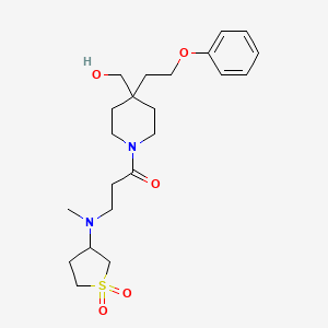 molecular formula C22H34N2O5S B6104712 [1-[N-(1,1-dioxidotetrahydro-3-thienyl)-N-methyl-beta-alanyl]-4-(2-phenoxyethyl)-4-piperidinyl]methanol 