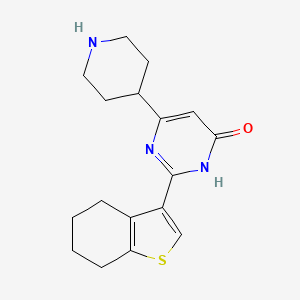 molecular formula C17H21N3OS B6104728 6-piperidin-4-yl-2-(4,5,6,7-tetrahydro-1-benzothien-3-yl)pyrimidin-4(3H)-one 