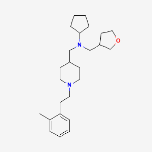 molecular formula C25H40N2O B6104729 N-({1-[2-(2-methylphenyl)ethyl]-4-piperidinyl}methyl)-N-(tetrahydro-3-furanylmethyl)cyclopentanamine 