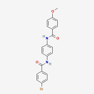 molecular formula C21H17BrN2O3 B6104734 4-Bromo-N-[4-(4-methoxybenzamido)phenyl]benzamide 