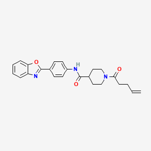 molecular formula C24H25N3O3 B6104757 N-[4-(1,3-benzoxazol-2-yl)phenyl]-1-(4-pentenoyl)-4-piperidinecarboxamide 