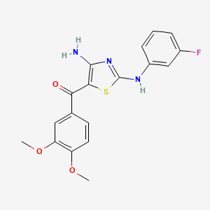 molecular formula C18H16FN3O3S B6104762 [4-AMINO-2-(3-FLUOROANILINO)-1,3-THIAZOL-5-YL](3,4-DIMETHOXYPHENYL)METHANONE 