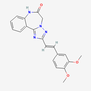 molecular formula C20H18N4O3 B6104835 2-[(E)-2-(3,4-DIMETHOXYPHENYL)-1-ETHENYL]-5H-[1,2,4]TRIAZOLO[1,5-D][1,4]BENZODIAZEPIN-6(7H)-ONE 