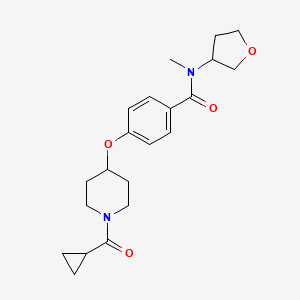 molecular formula C21H28N2O4 B6104842 4-{[1-(cyclopropylcarbonyl)-4-piperidinyl]oxy}-N-methyl-N-(tetrahydro-3-furanyl)benzamide 