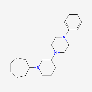 molecular formula C22H35N3 B6104869 1-(1-cycloheptyl-3-piperidinyl)-4-phenylpiperazine 