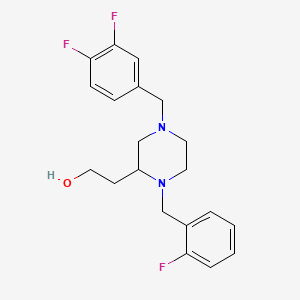 molecular formula C20H23F3N2O B6104873 2-[4-(3,4-difluorobenzyl)-1-(2-fluorobenzyl)-2-piperazinyl]ethanol 