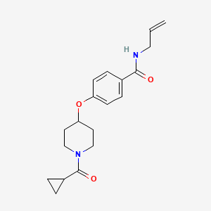 molecular formula C19H24N2O3 B6104891 4-[1-(cyclopropanecarbonyl)piperidin-4-yl]oxy-N-prop-2-enylbenzamide 