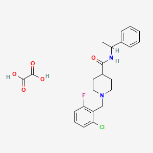 molecular formula C23H26ClFN2O5 B6104896 1-(2-chloro-6-fluorobenzyl)-N-(1-phenylethyl)-4-piperidinecarboxamide oxalate 