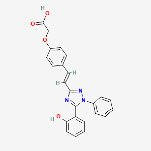 molecular formula C24H19N3O4 B6104913 2-[4-[(E)-2-[5-(2-hydroxyphenyl)-1-phenyl-1,2,4-triazol-3-yl]ethenyl]phenoxy]acetic acid 