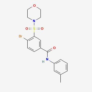 molecular formula C18H19BrN2O4S B6104929 4-bromo-N-(3-methylphenyl)-3-morpholin-4-ylsulfonylbenzamide 