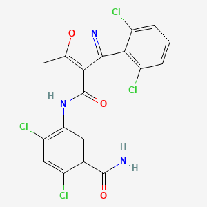 molecular formula C18H11Cl4N3O3 B6104981 N-(5-carbamoyl-2,4-dichlorophenyl)-3-(2,6-dichlorophenyl)-5-methyl-1,2-oxazole-4-carboxamide 