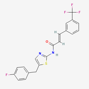 molecular formula C20H14F4N2OS B6104990 N-[5-(4-fluorobenzyl)-1,3-thiazol-2-yl]-3-[3-(trifluoromethyl)phenyl]acrylamide 