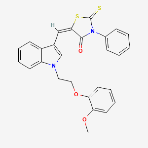 molecular formula C27H22N2O3S2 B6105019 (5E)-5-[[1-[2-(2-methoxyphenoxy)ethyl]indol-3-yl]methylidene]-3-phenyl-2-sulfanylidene-1,3-thiazolidin-4-one 