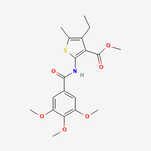 molecular formula C19H23NO6S B6105041 methyl 4-ethyl-5-methyl-2-[(3,4,5-trimethoxybenzoyl)amino]-3-thiophenecarboxylate 