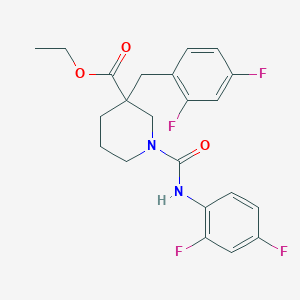 molecular formula C22H22F4N2O3 B6105049 ethyl 3-(2,4-difluorobenzyl)-1-{[(2,4-difluorophenyl)amino]carbonyl}-3-piperidinecarboxylate 