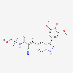 B610505 2-cyano-N-(1-hydroxy-2-methylpropan-2-yl)-3-(3-(3,4,5-trimethoxyphenyl)-1H-indazol-5-yl)acrylamide CAS No. 1307896-46-3
