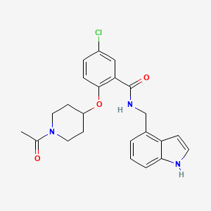 2-[(1-acetyl-4-piperidinyl)oxy]-5-chloro-N-(1H-indol-4-ylmethyl)benzamide