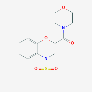 molecular formula C14H18N2O5S B6105219 4-(methylsulfonyl)-2-(4-morpholinylcarbonyl)-3,4-dihydro-2H-1,4-benzoxazine 