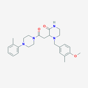 4-(4-methoxy-3-methylbenzyl)-3-{2-[4-(2-methylphenyl)-1-piperazinyl]-2-oxoethyl}-2-piperazinone