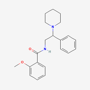 2-methoxy-N-[2-phenyl-2-(1-piperidinyl)ethyl]benzamide