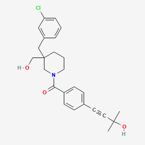 4-(4-{[3-(3-chlorobenzyl)-3-(hydroxymethyl)-1-piperidinyl]carbonyl}phenyl)-2-methyl-3-butyn-2-ol