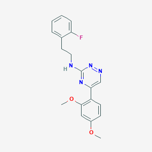 molecular formula C19H19FN4O2 B6105307 5-(2,4-dimethoxyphenyl)-N-[2-(2-fluorophenyl)ethyl]-1,2,4-triazin-3-amine 