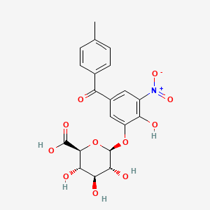 molecular formula C20H19NO11 B610536 beta-D-Glucopyranosiduronic acid, 2-hydroxy-5-(4-methylbenzoyl)-3-nitrophenyl CAS No. 204853-33-8