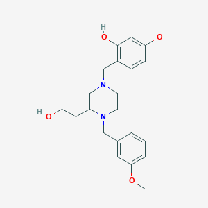 molecular formula C22H30N2O4 B6105361 2-{[3-(2-hydroxyethyl)-4-(3-methoxybenzyl)-1-piperazinyl]methyl}-5-methoxyphenol 