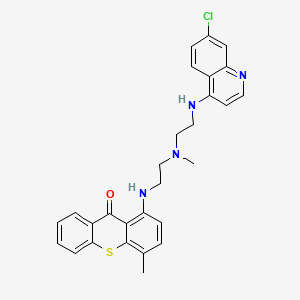 molecular formula C28H27ClN4OS B610544 1-((2-((2-((7-chloroquinolin-4-yl)amino)ethyl)(methyl)amino)ethyl)amino)-4-methyl-9H-thioxanthen-9-one CAS No. 1859141-26-6