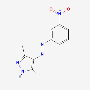 molecular formula C11H11N5O2 B6105492 3,5-dimethyl-4-[(3-nitrophenyl)diazenyl]-1H-pyrazole 